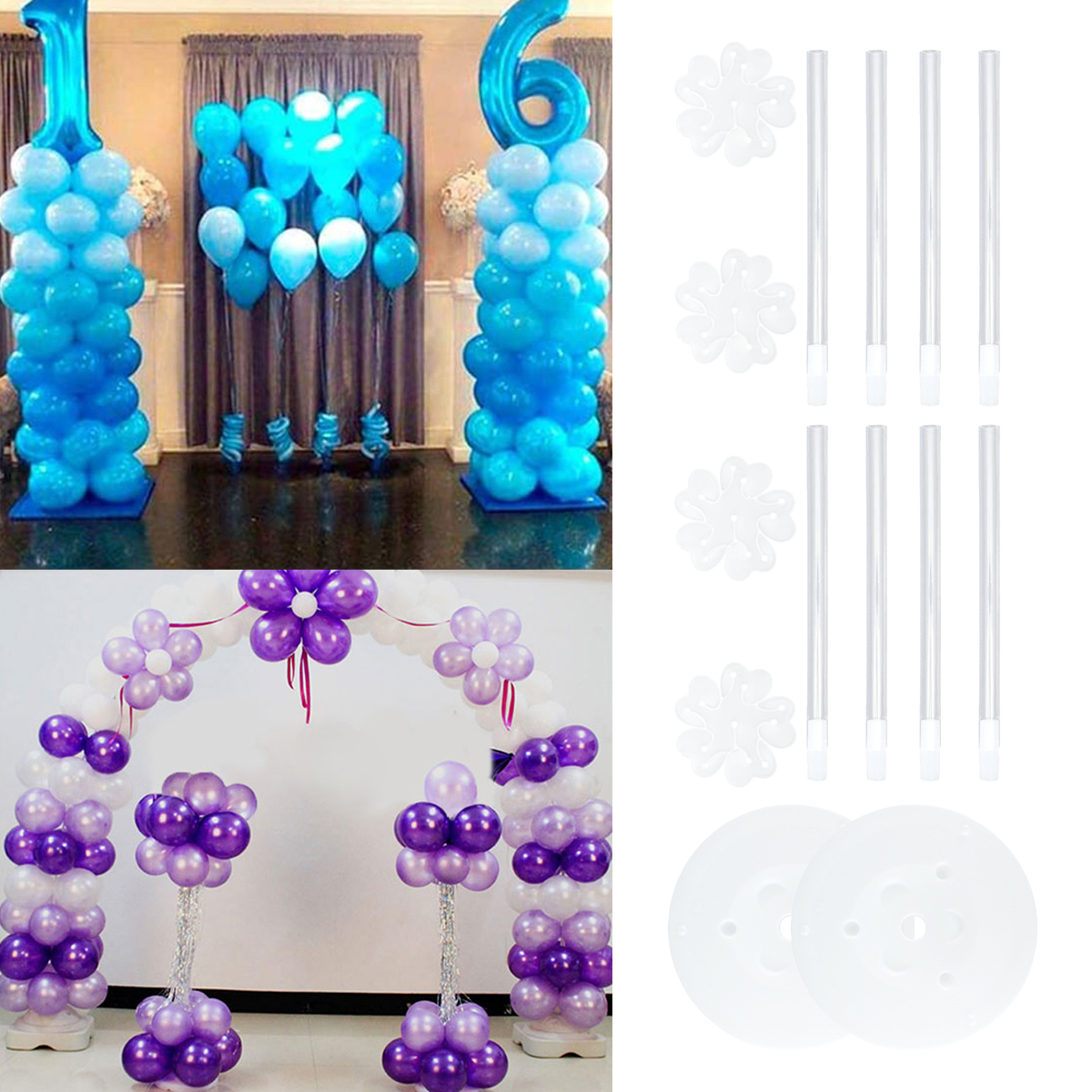 2Sets Balloon Column Stand Kit - Balloon Arch Kit reseña y precio