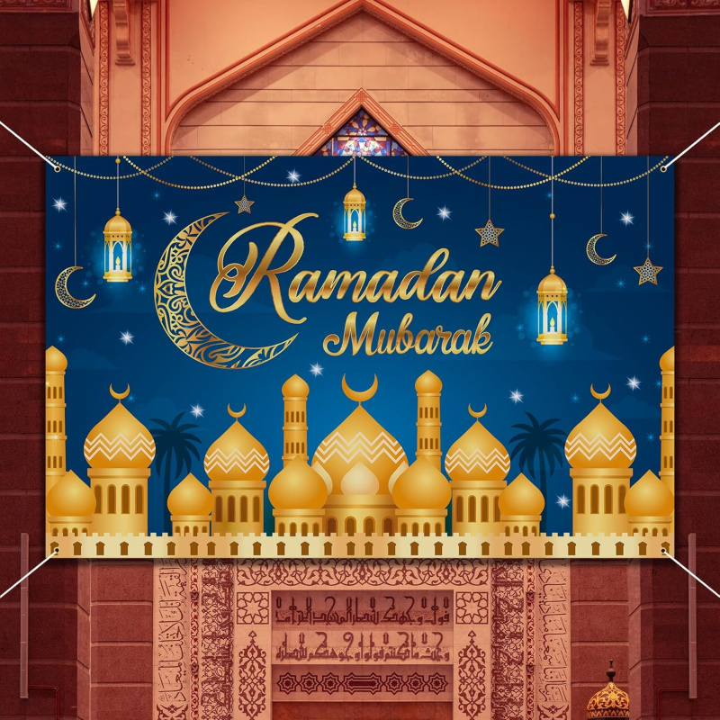VIKAMA Ramadan Mubarak Blue Go - Party Banner Gold reseña y precio