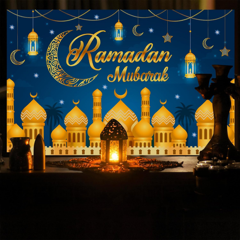 VIKAMA Ramadan Mubarak Blue Go - Party Banner Gold reseña y precio