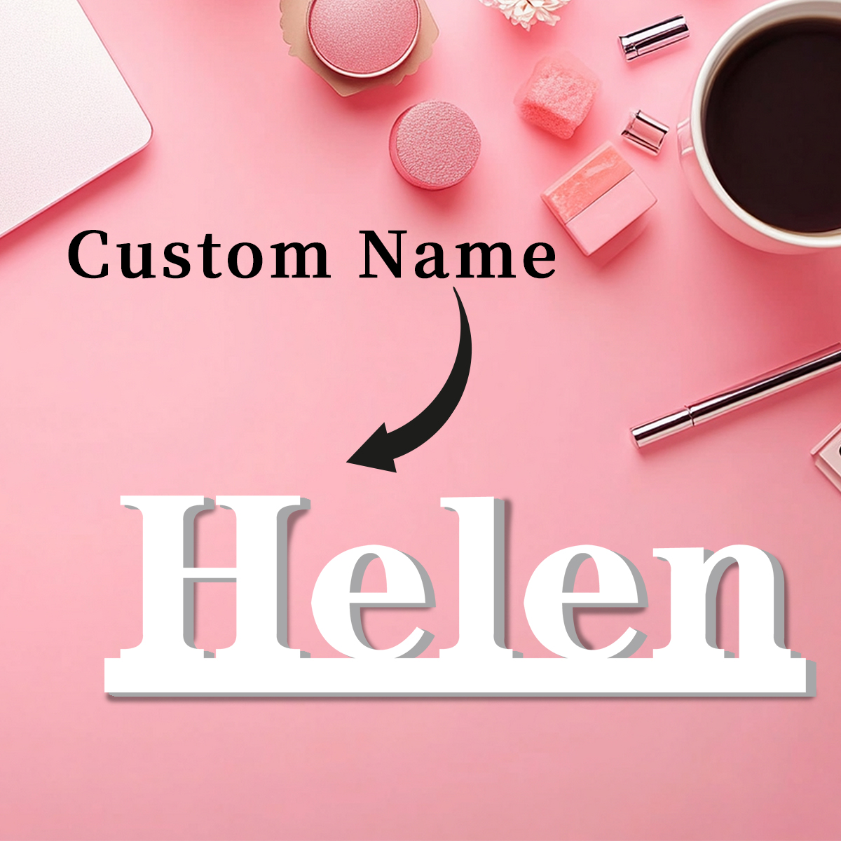 1pc Custom Text Sign,Name Deco - Event & Party Supply Photos reseña y precio
