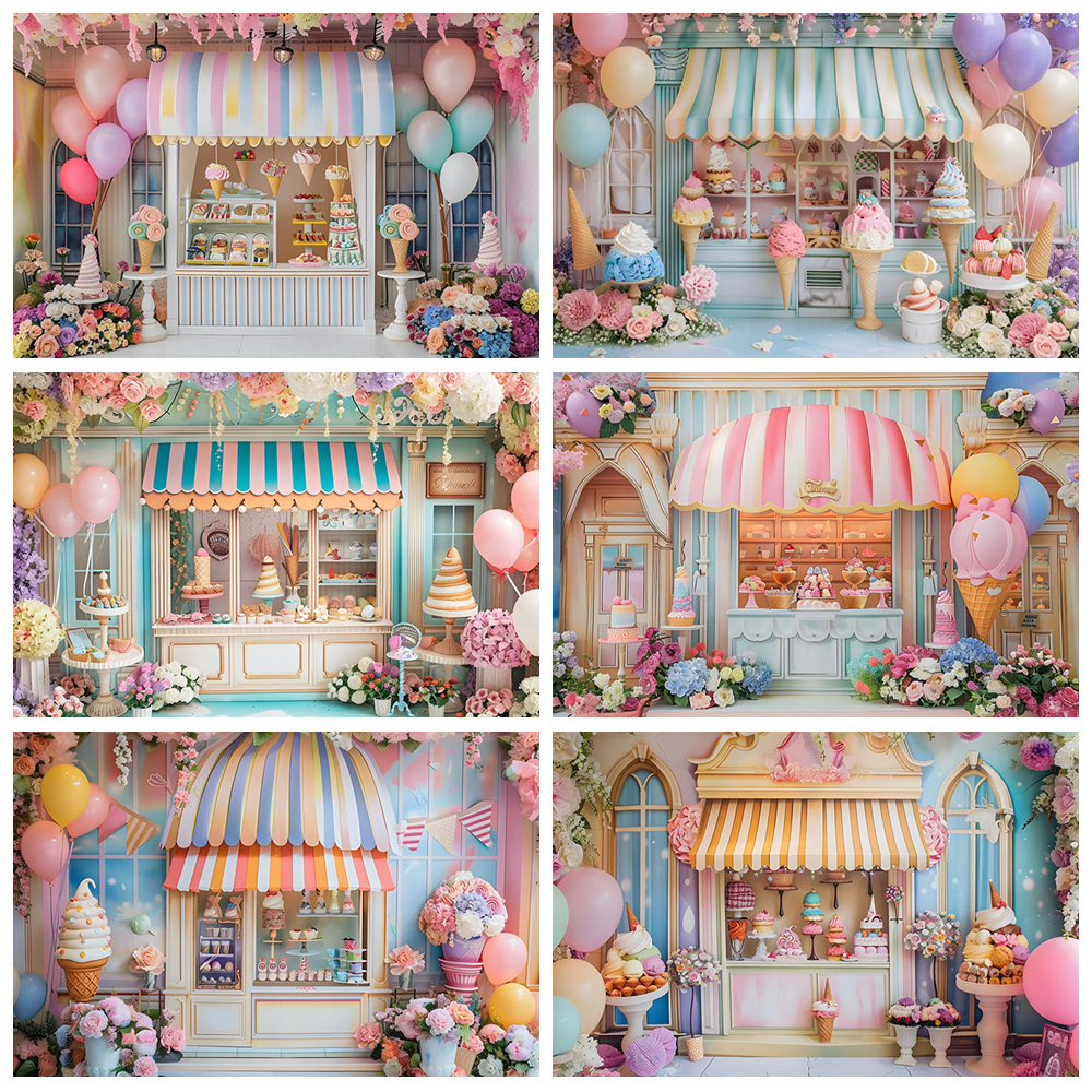 Ice Cream Photography Backgrou - Party Event Supply Store reseña y precio