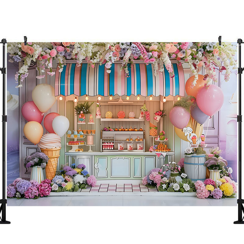 Ice Cream Photography Backgrou - Party Event Supply Store reseña y precio
