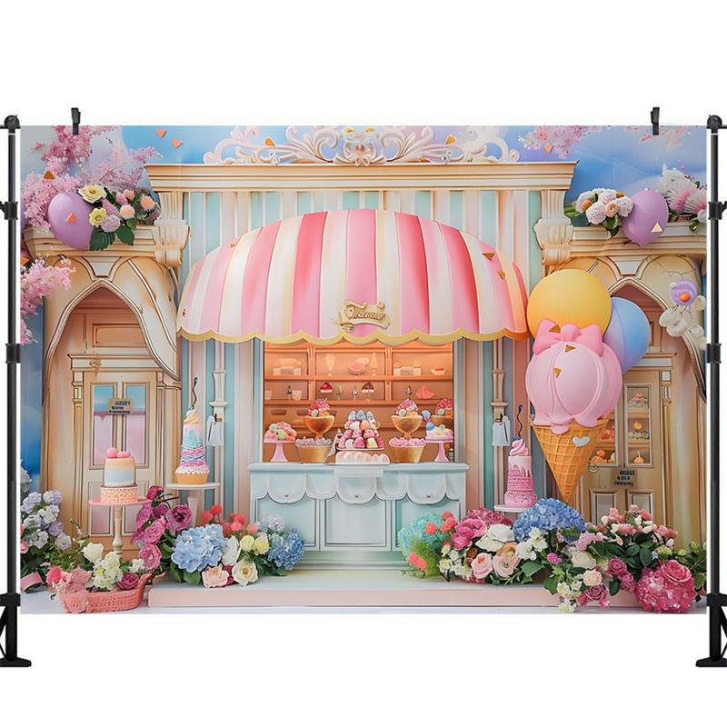 Ice Cream Photography Backgrou - Party Event Supply Store reseña y precio