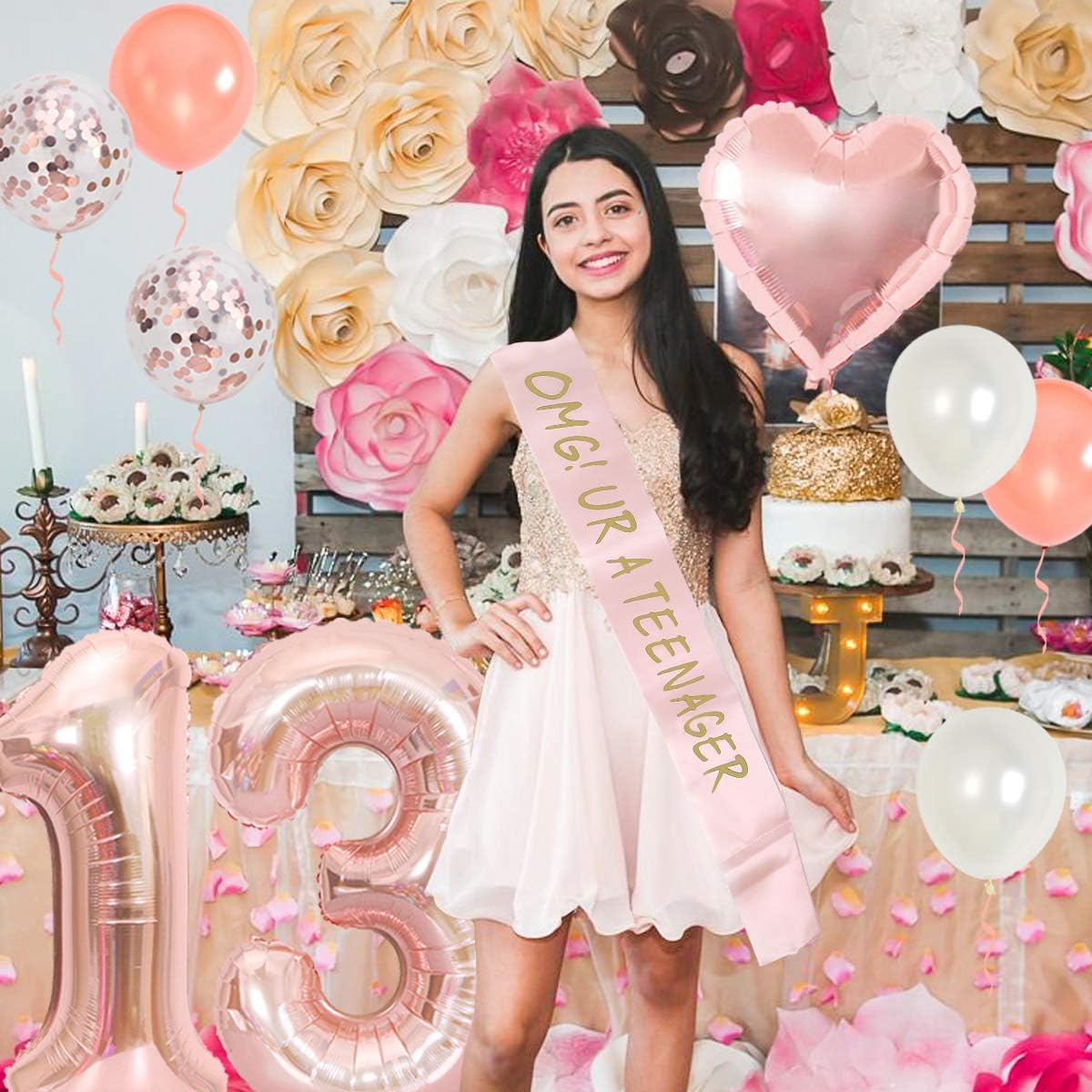 13th Birthday Party Decoration - Party Banner Gold reseña y precio