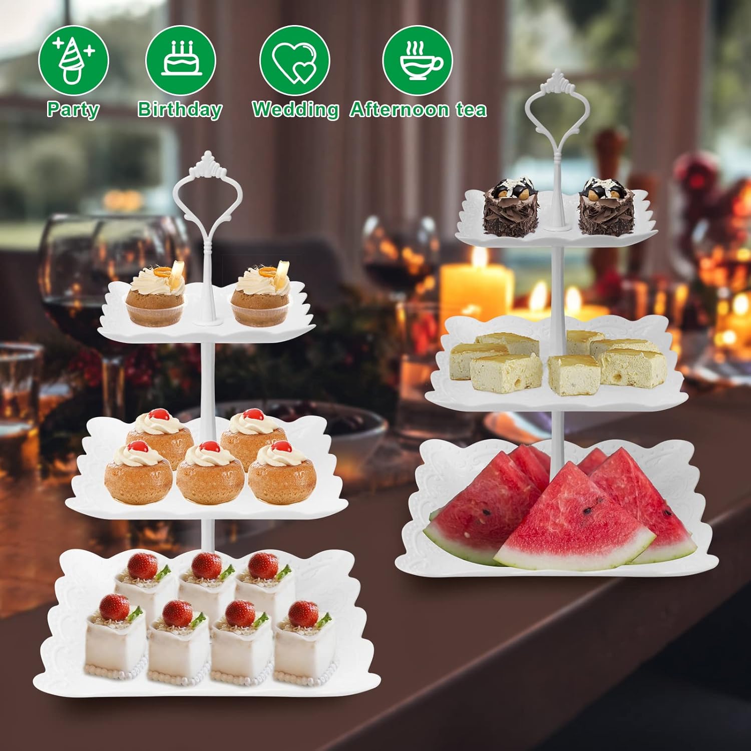 3 Tier Cupcake Stand, Plastic  - Cupcake Stand Tier reseña y precio