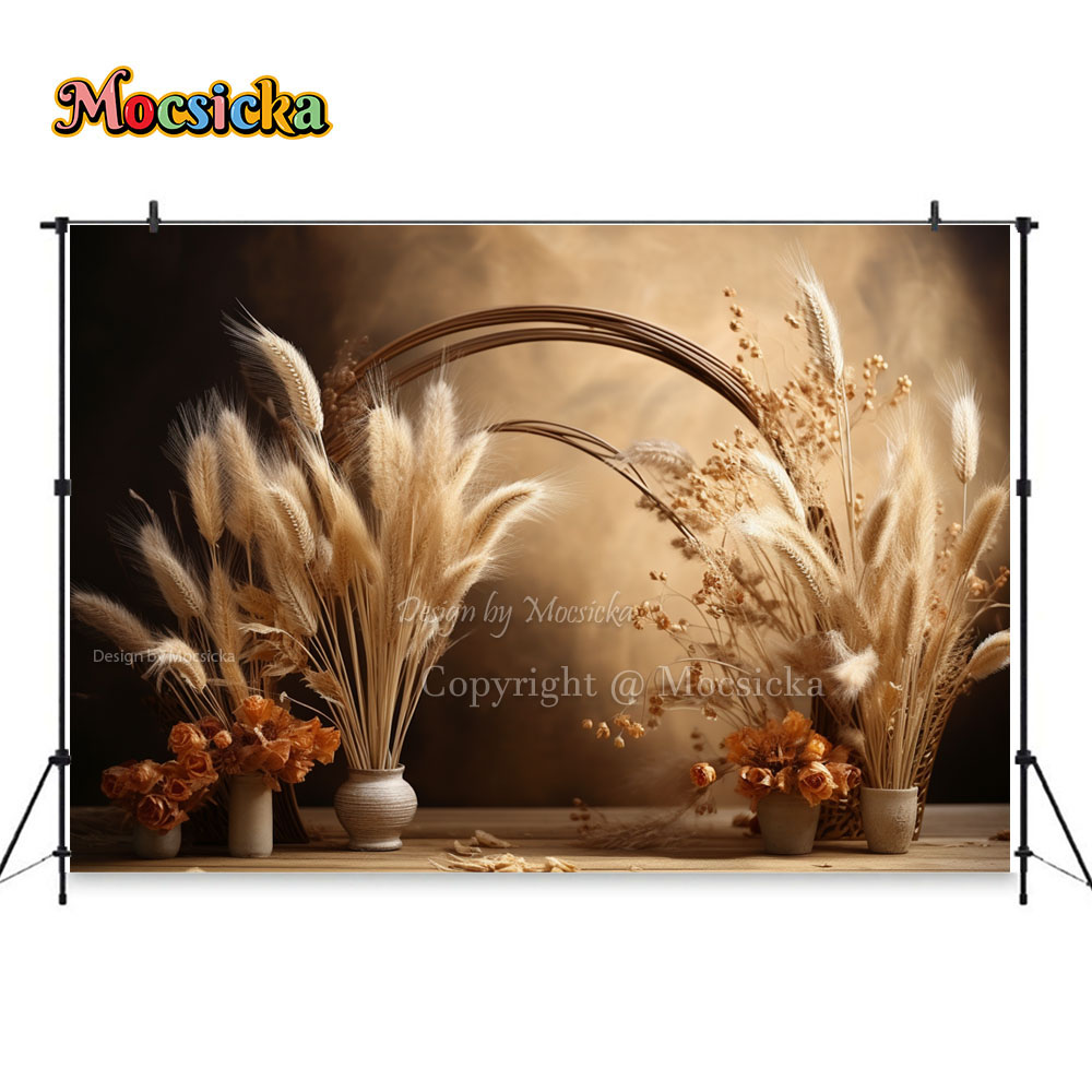 Mocsicka Boho Retro Brown Phot - Dessert Table Backdrop reseña y precio