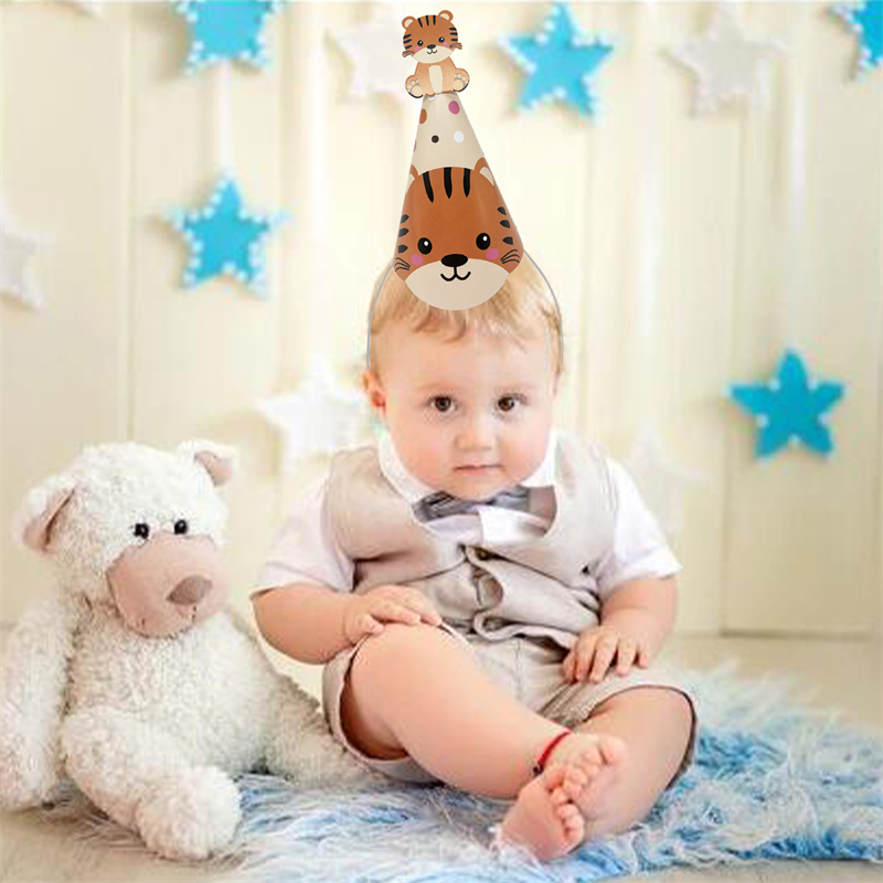 6Pcs Jungle Animal Paper Hats  - Party Hat Cone reseña y precio