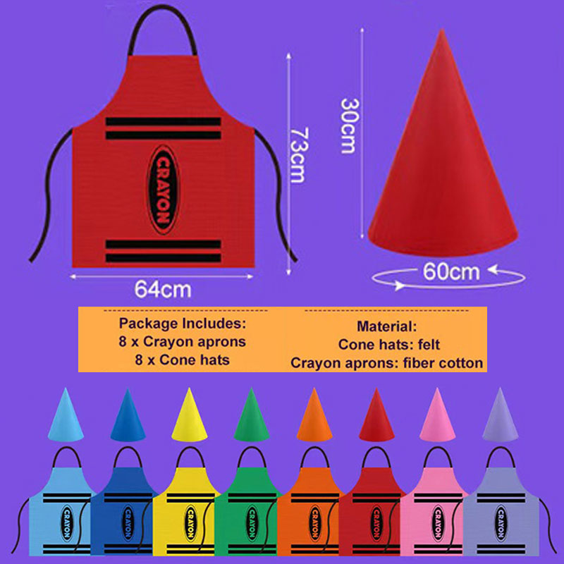 Colorful Crayon Themed Gnome S - Party Hat Cone reseña y precio