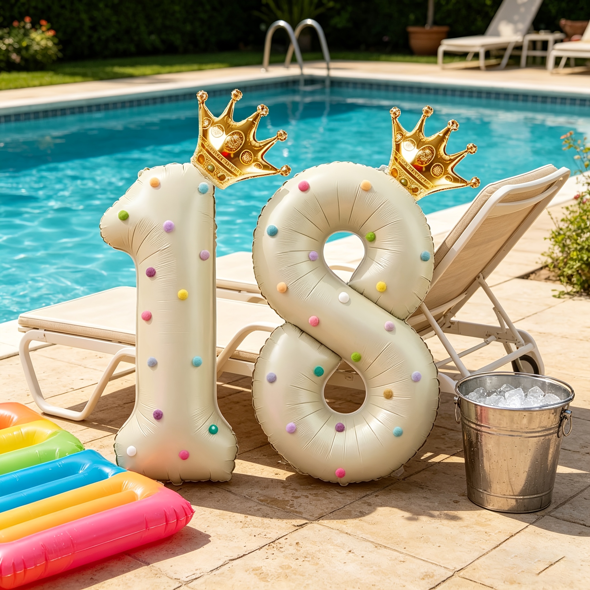 Large 40inch Cream-Colored Num - Party Event Supply Store reseña y precio