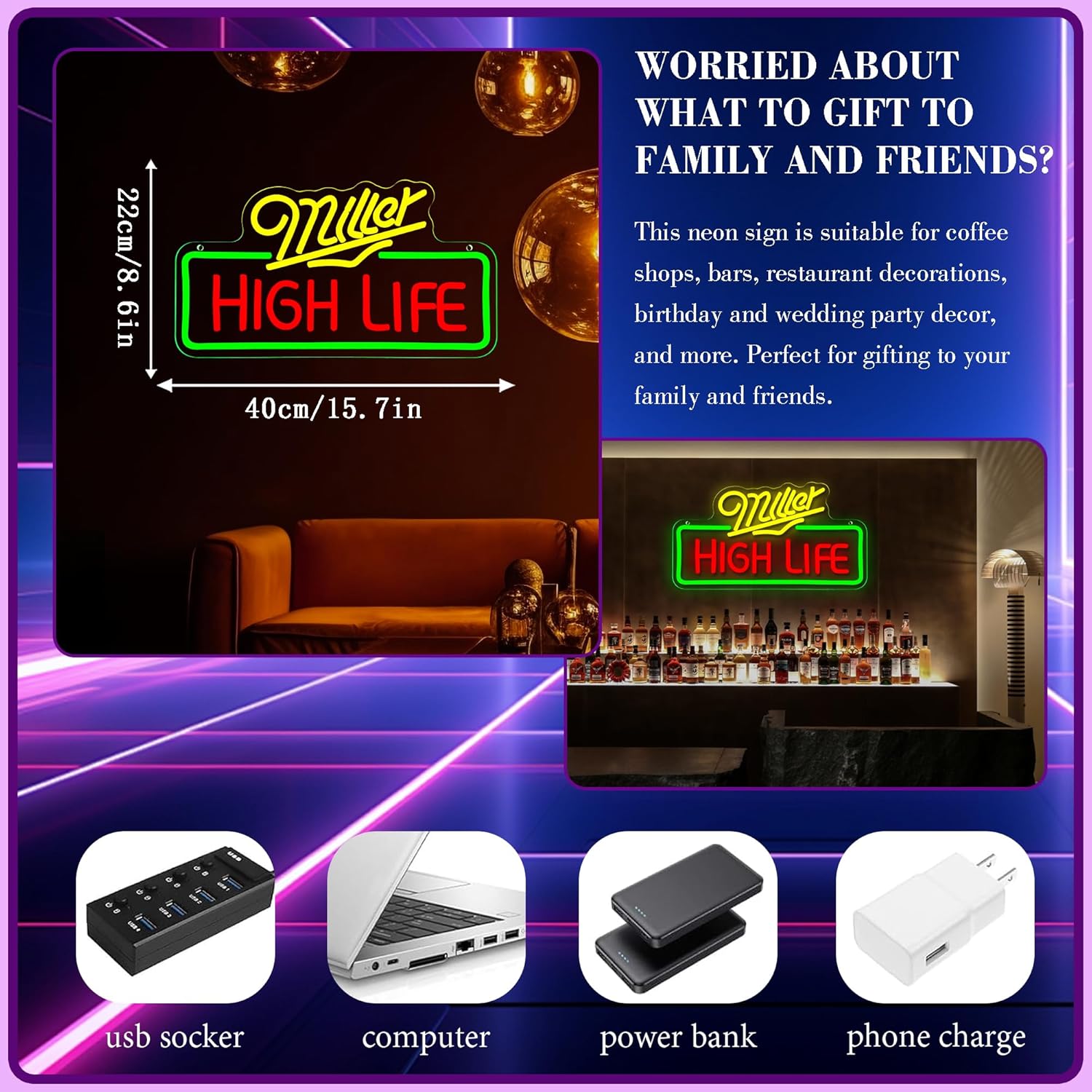Beer Neon Sign Business Art Wa - Neon Sign Party reseña y precio