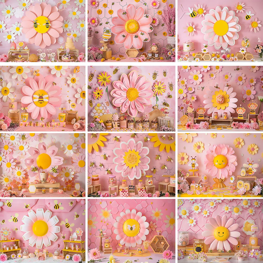 Mocsicka Sweet Daisy Girl Birt - Dessert Table Backdrop reseña y precio