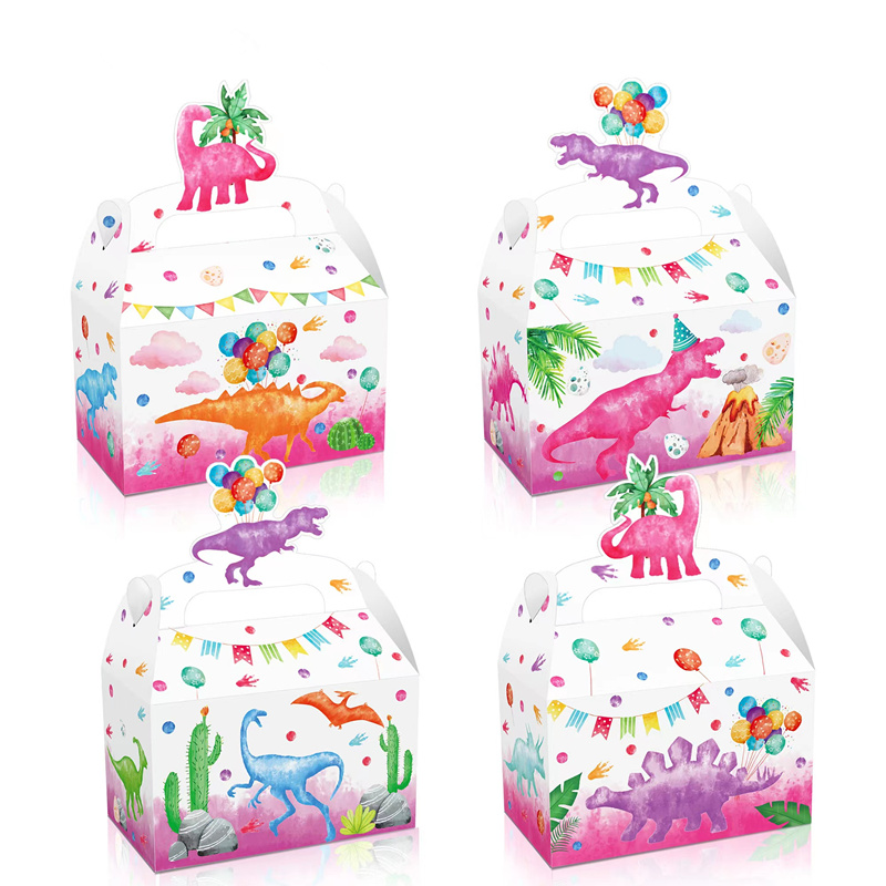 4/24Pcs Pink Dinosaur Candy Bo - Event Party Box reseña y precio