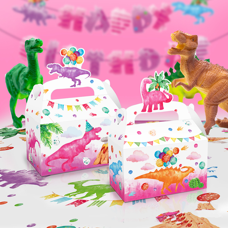 4/24Pcs Pink Dinosaur Candy Bo - Event Party Box reseña y precio