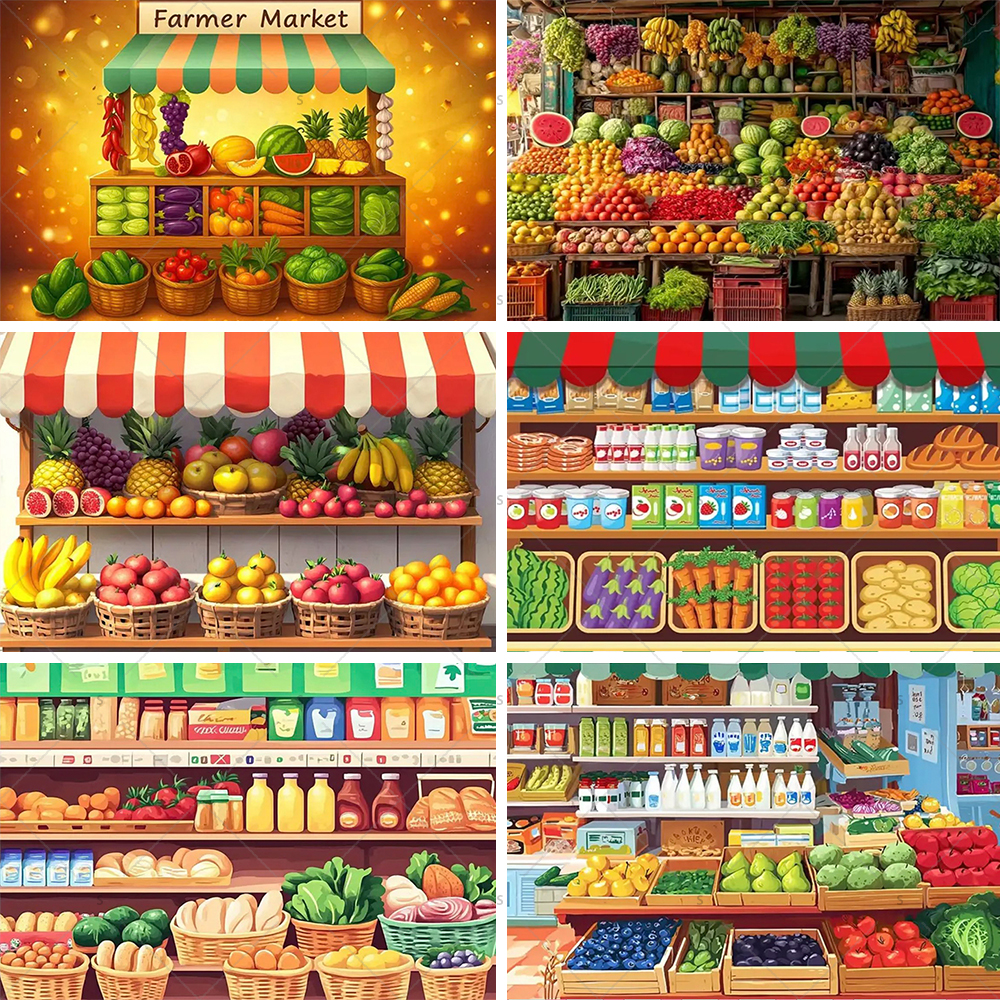 Colorful Supermarket Shelf Bac - Party Event Supply Store reseña y precio
