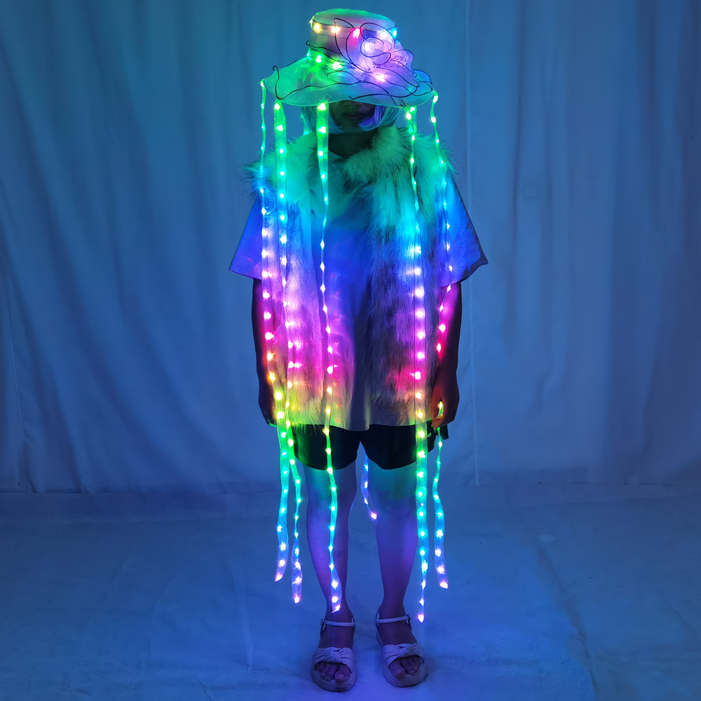LED Jellyfish Hat Full Color L - Event Party Dj reseña y precio