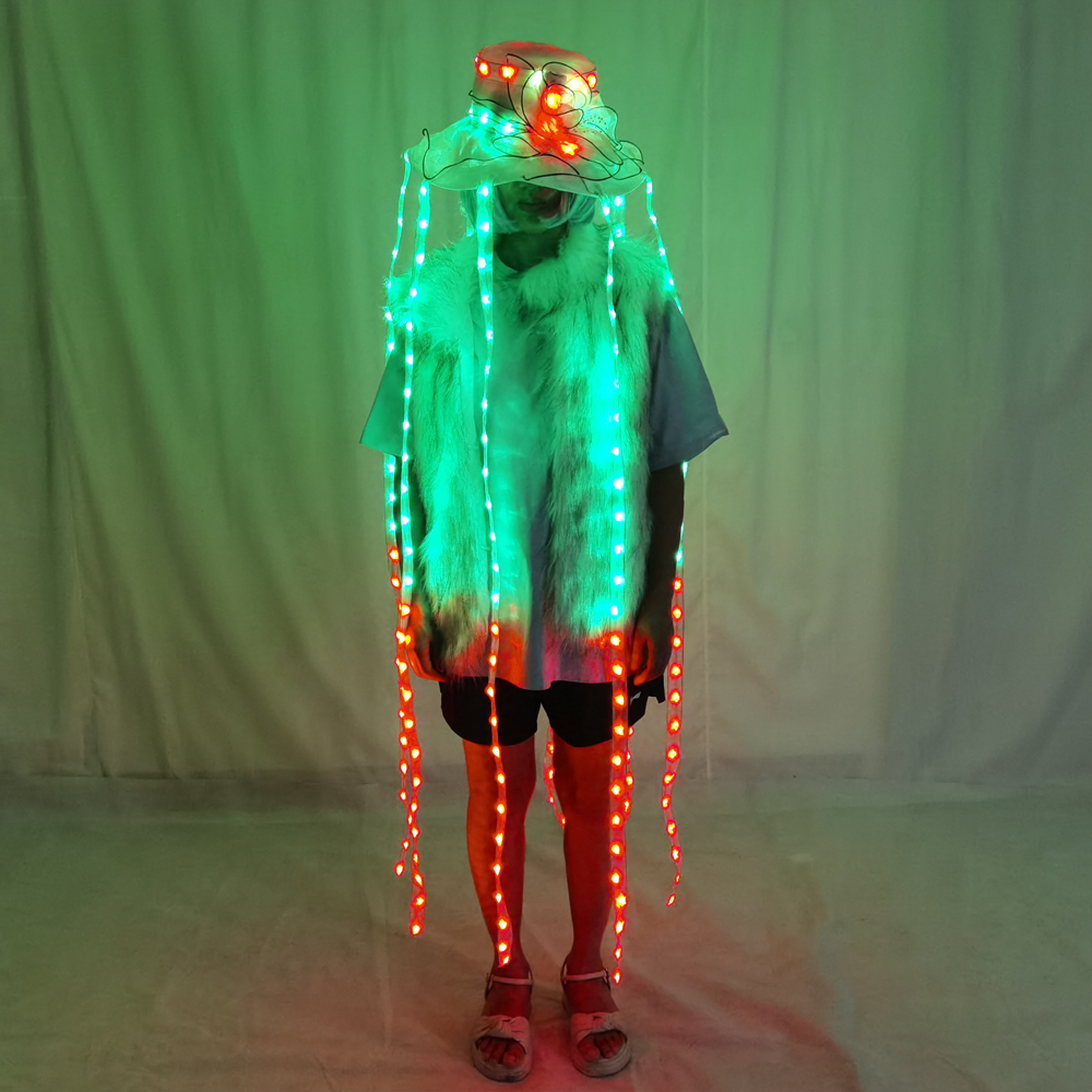 LED Jellyfish Hat Full Color L - Event Party Dj reseña y precio