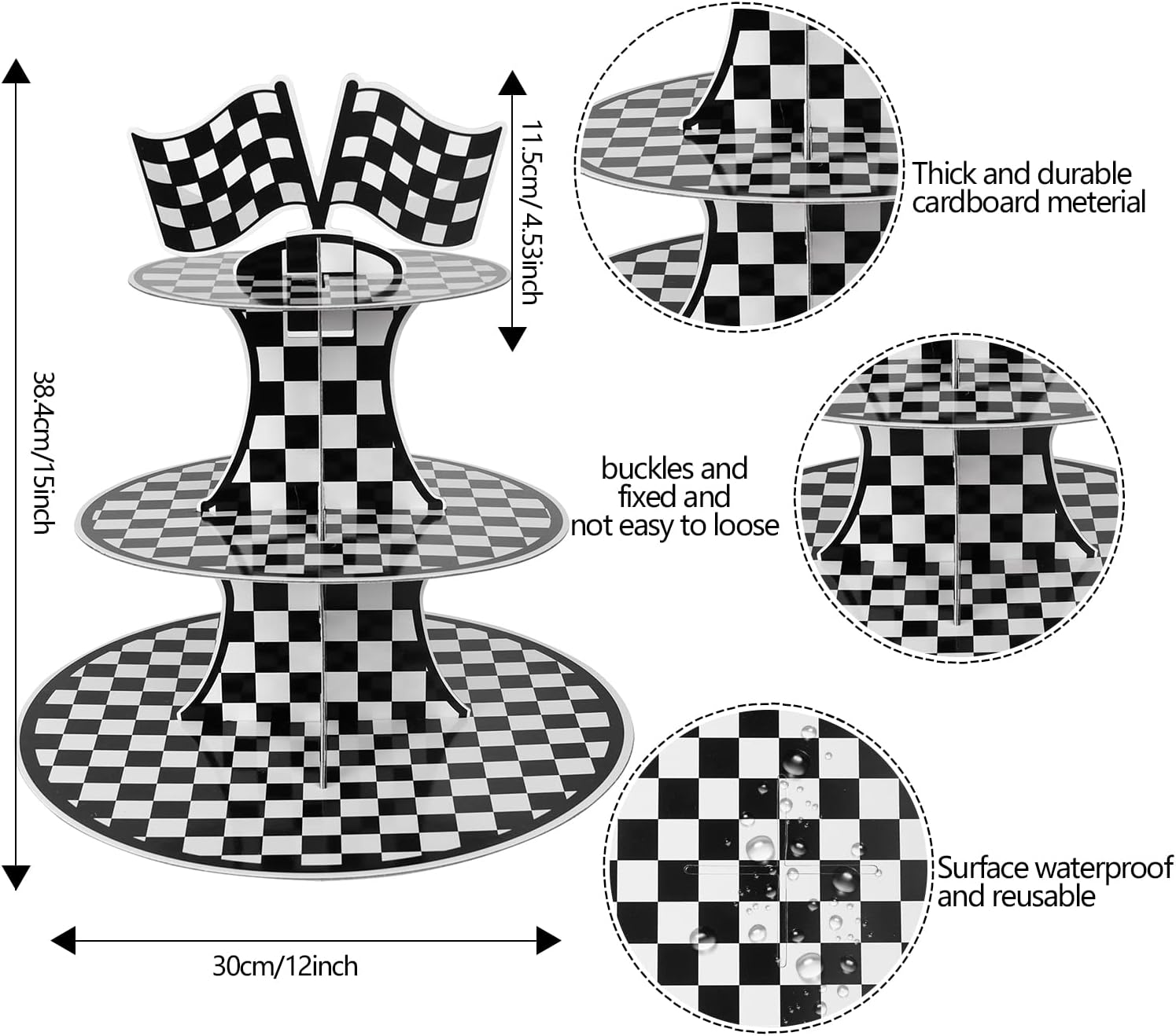 3-Tier Cardboard Cupcake Stand - Cupcake Stand Tier reseña y precio