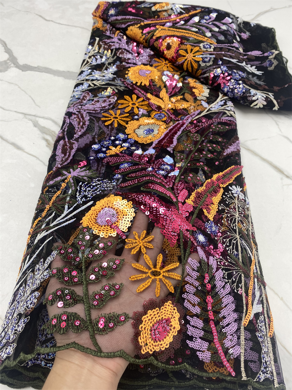 African Sequins Lace Fabric 20 - Glitter Tablecloth reseña y precio