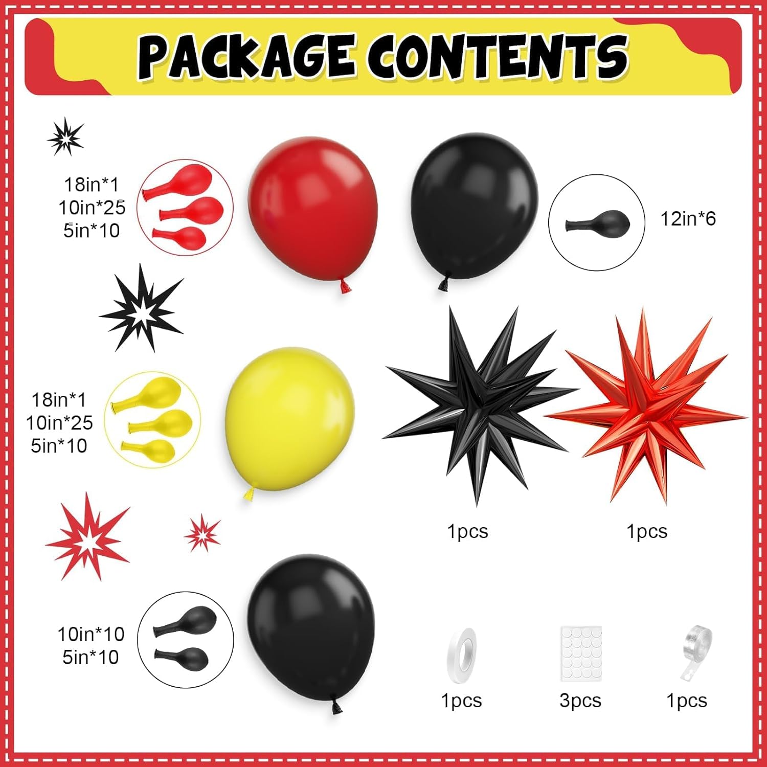 Red Black Yellow Balloon Arch  - Balloon Arch Kit reseña y precio