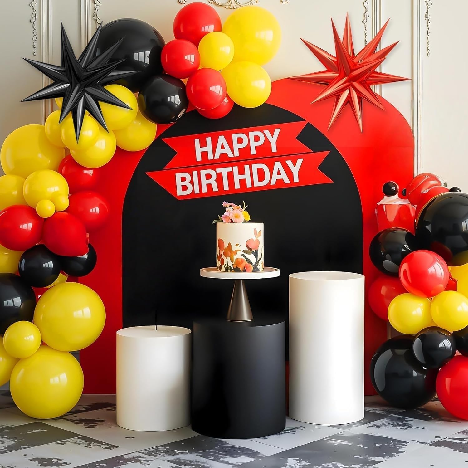 Red Black Yellow Balloon Arch  - Balloon Arch Kit reseña y precio