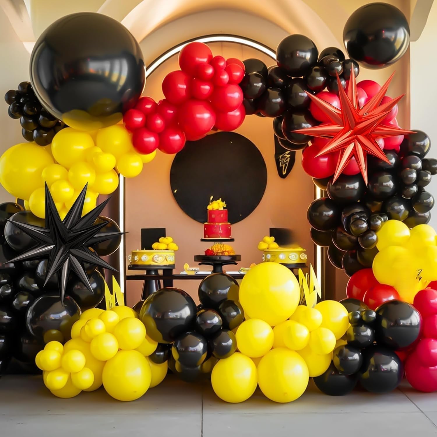 Red Black Yellow Balloon Arch  - Balloon Arch Kit reseña y precio