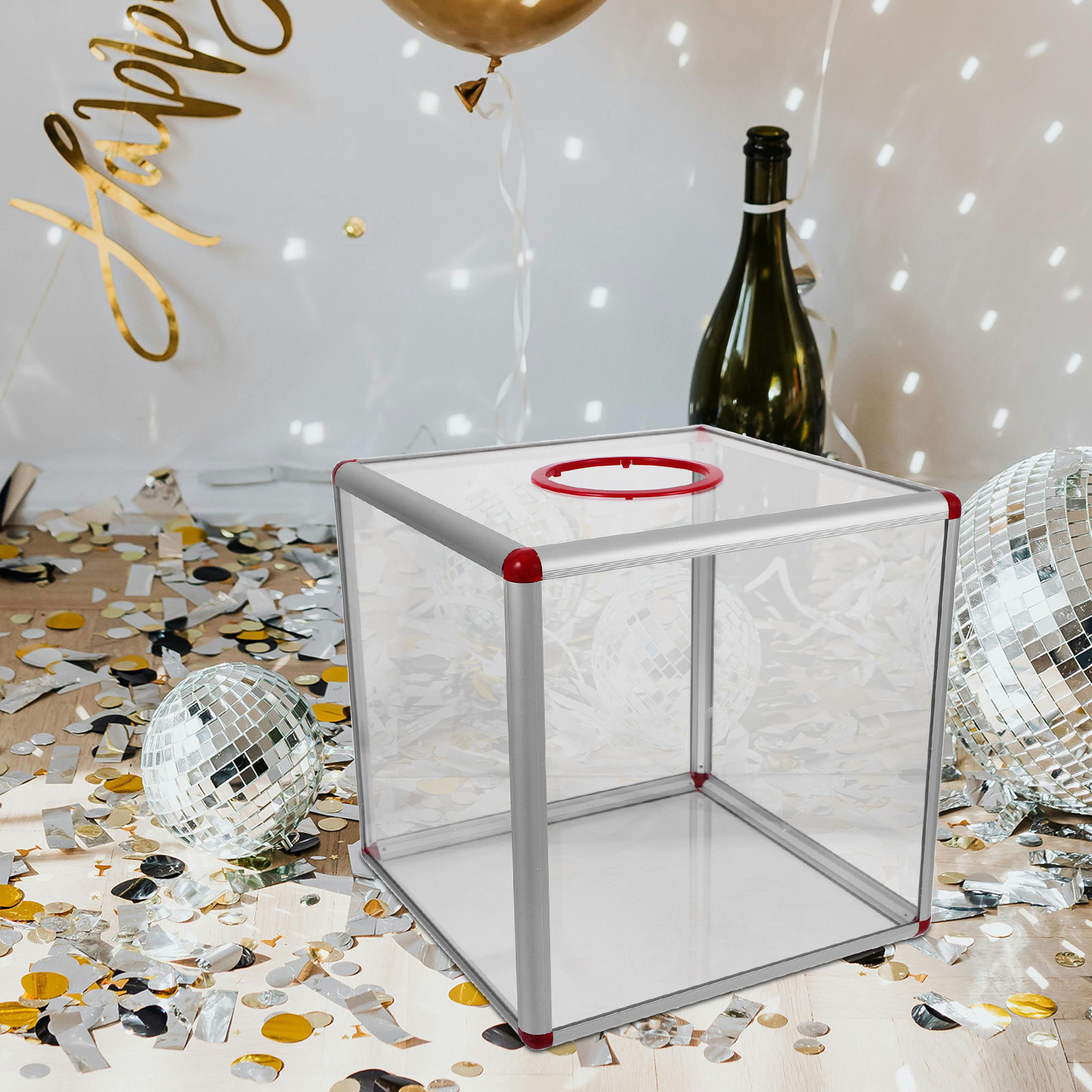 Large Clear Acrylic Raffle Tic - Event Party Box reseña y precio