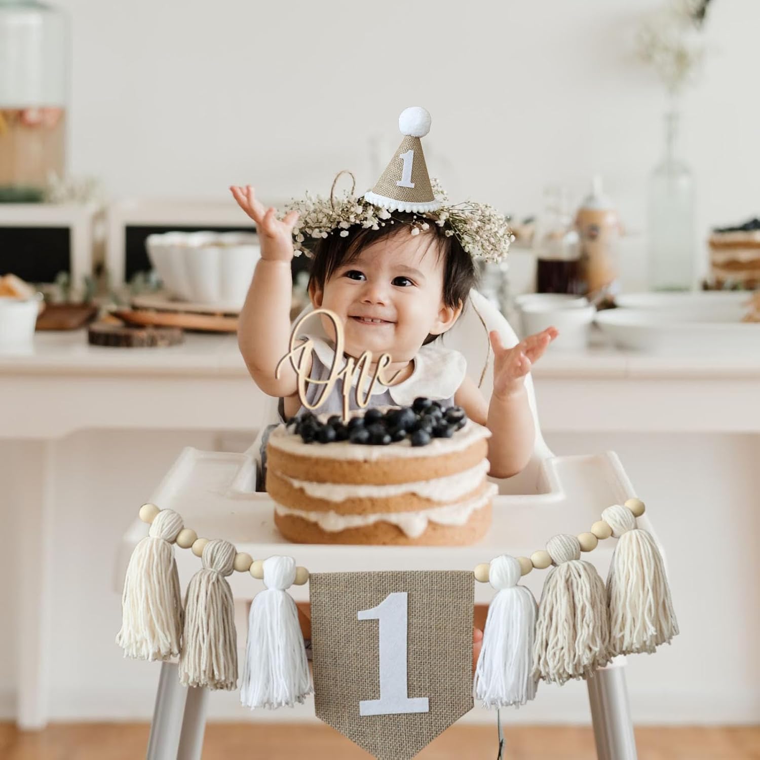 Birthday High Chair Banner Han - Party Hat Cone reseña y precio