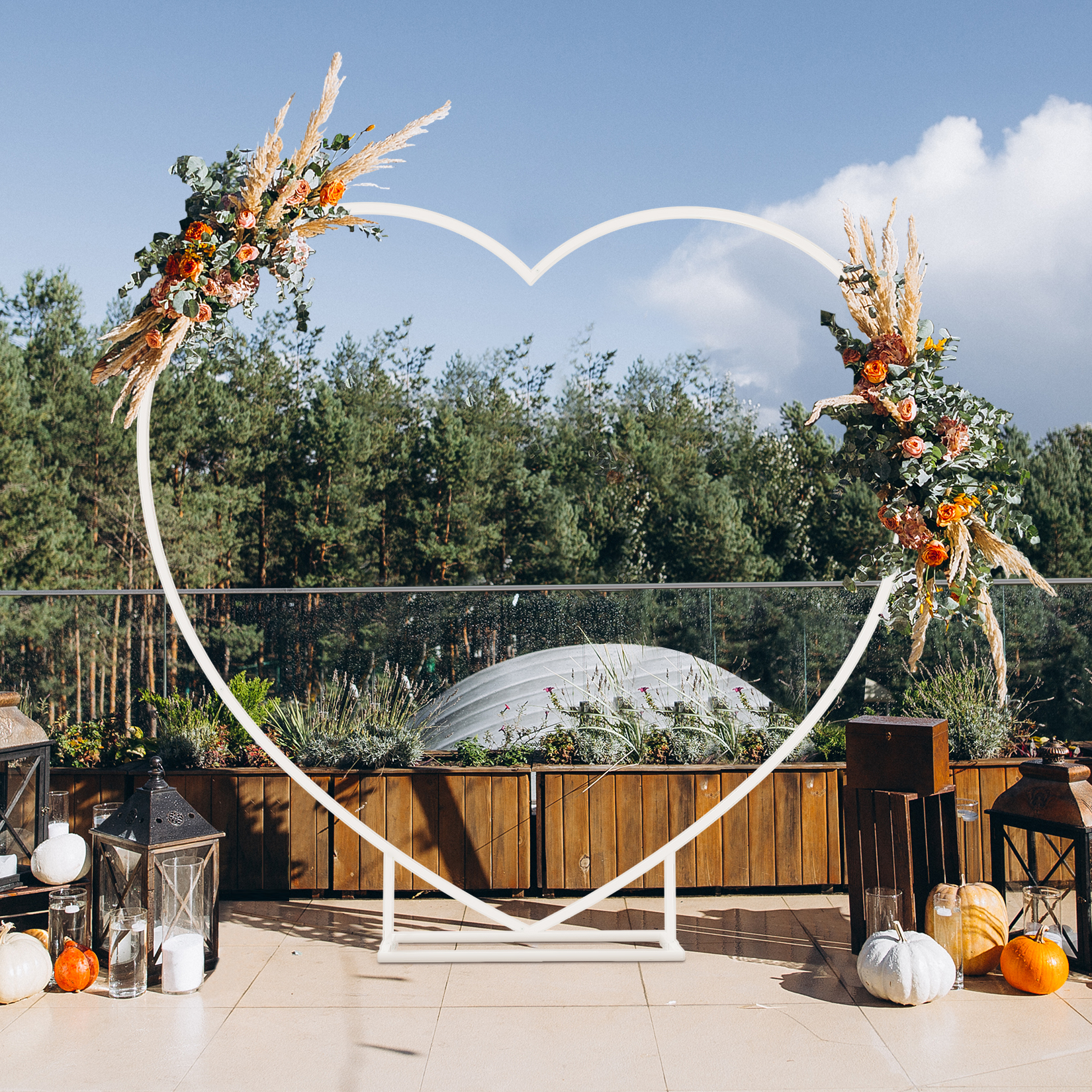 Heart Shaped White Metal Ballo - Balloon Arch Kit reseña y precio