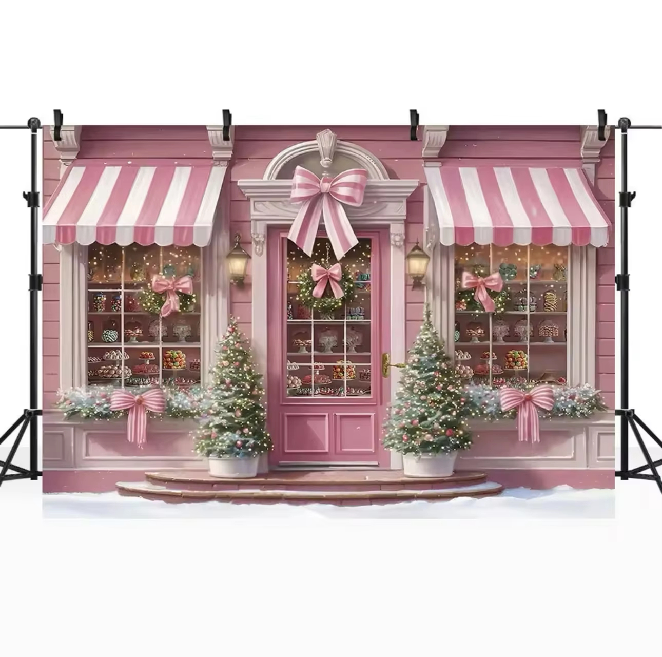 Winter Christmas Window Backgr - Party Event Supply Store reseña y precio