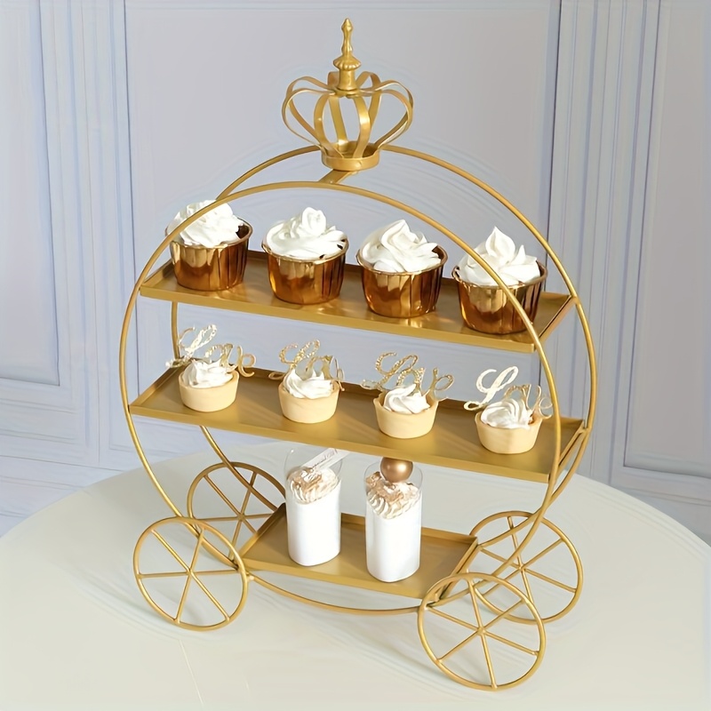 3-Tier Golden Crown Cake Stand - Cupcake Stand Tier reseña y precio