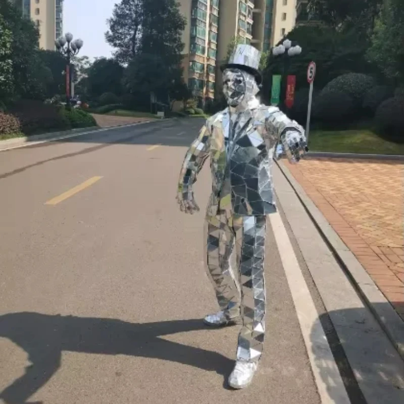 Mirror Man Costume Sliver glas - Event Party Dj reseña y precio