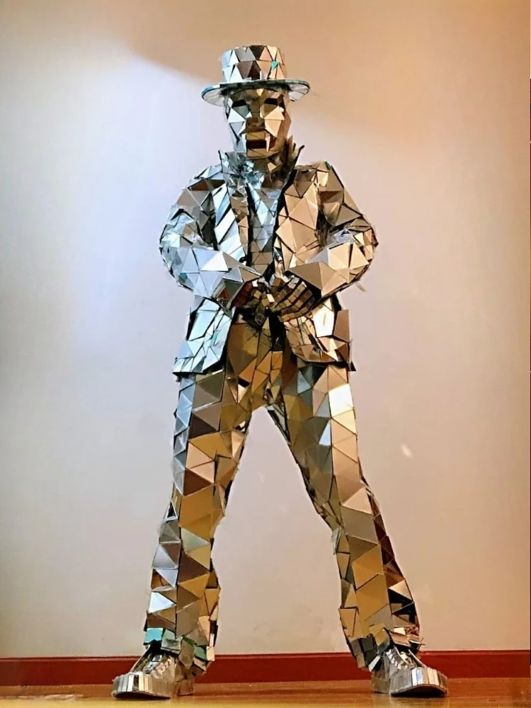 Mirror Man Costume Sliver glas - Event Party Dj reseña y precio