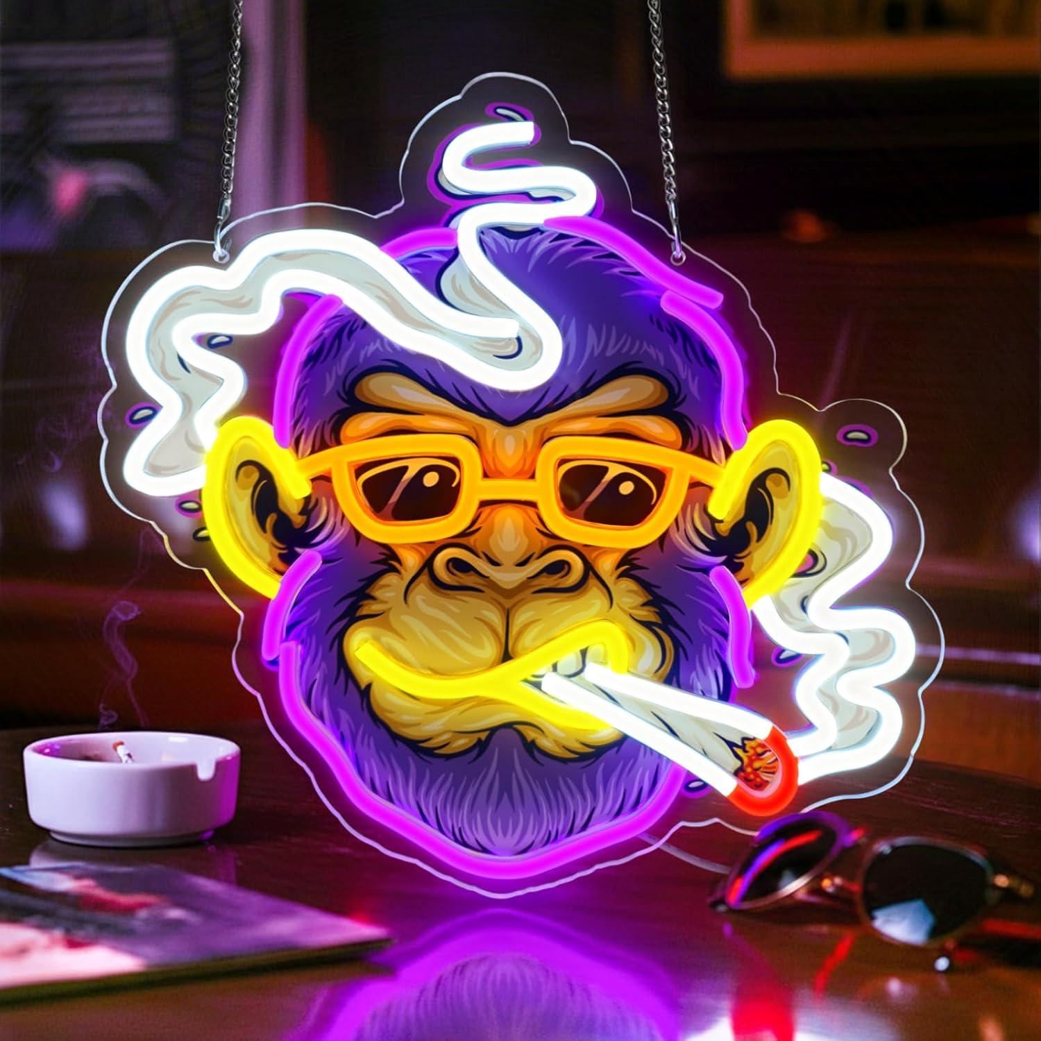 Cool Monkey Neon Sign Smoking  - Neon Sign Party reseña y precio