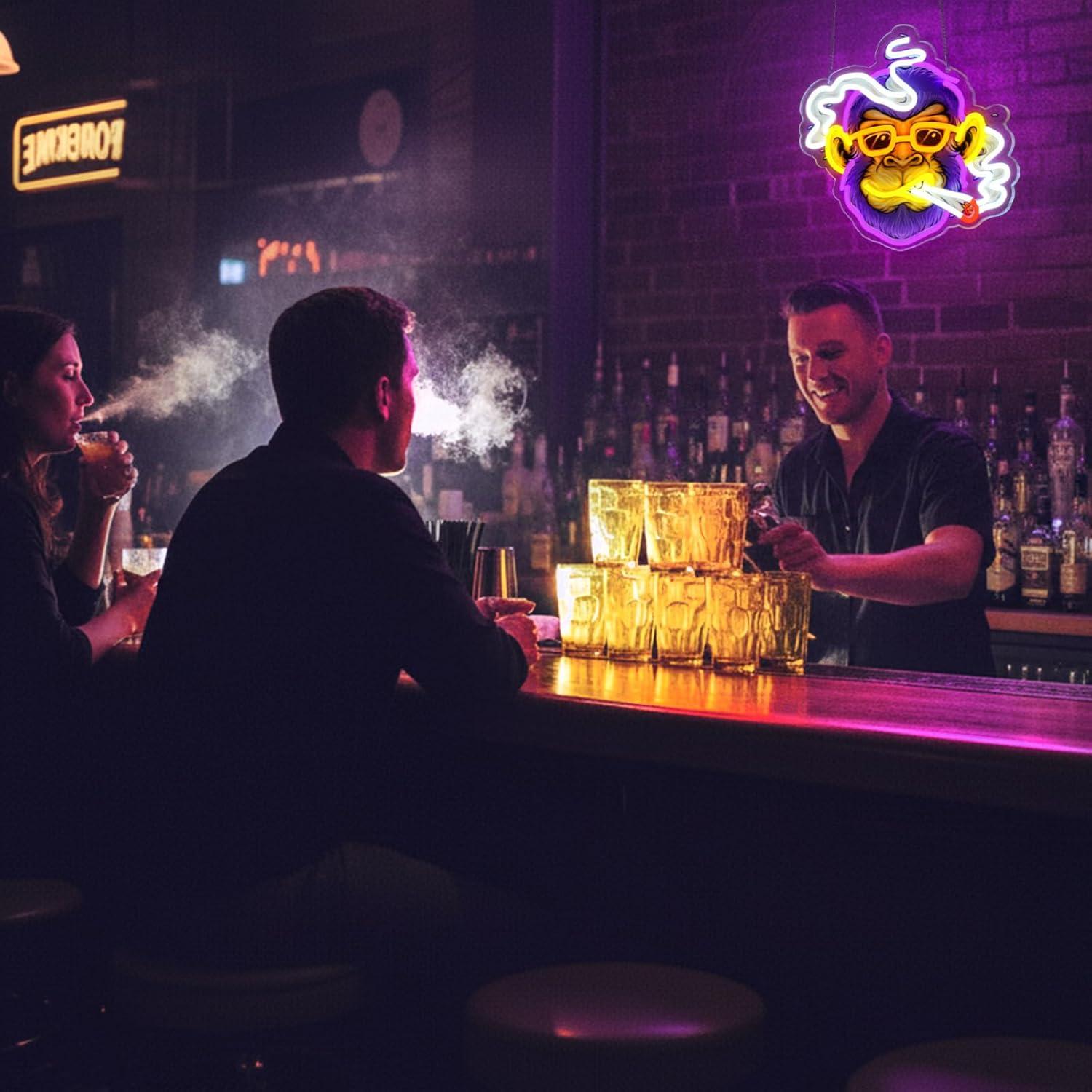 Cool Monkey Neon Sign Smoking  - Neon Sign Party reseña y precio
