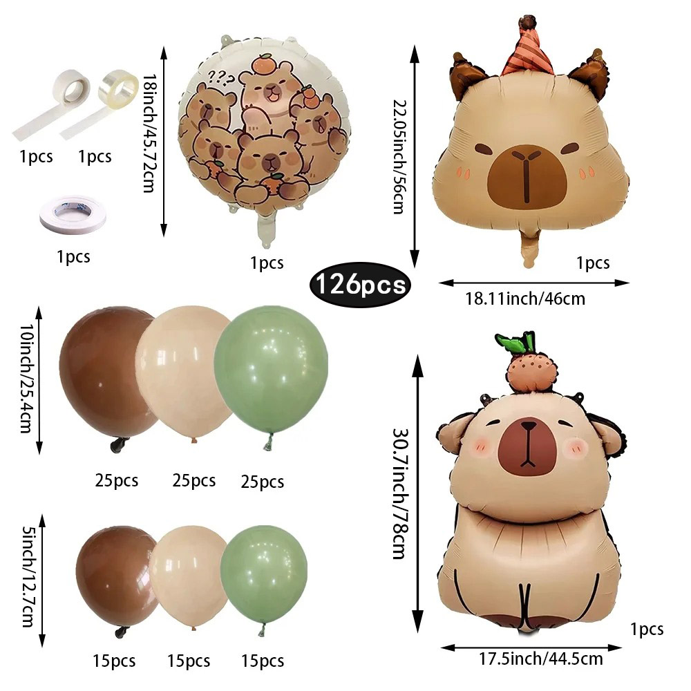 126pcs Cartoon Capybara Wreath - Balloon Arch Kit reseña y precio