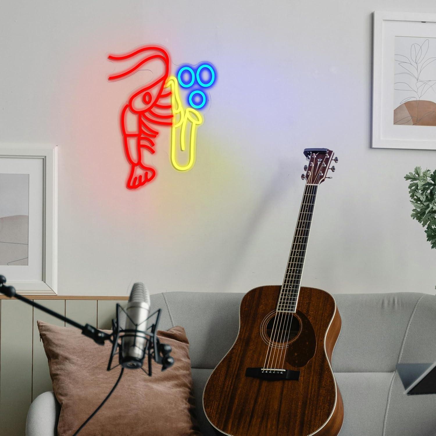Lobster Saxophone Neon Sign Ja - Neon Sign Party reseña y precio