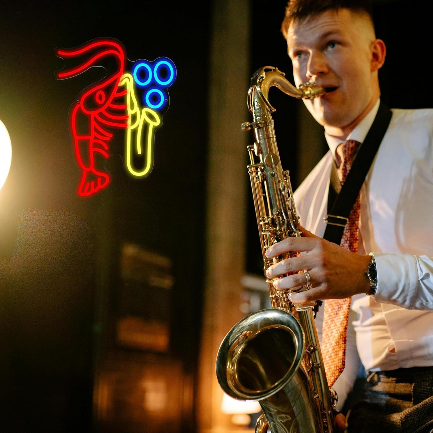 Lobster Saxophone Neon Sign Ja - Neon Sign Party reseña y precio