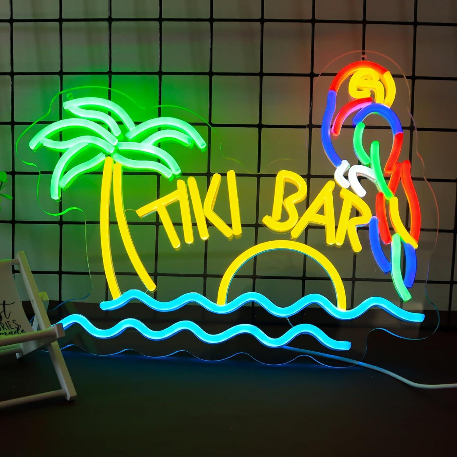 Tiki Bar Neon Sign Beach Theme - Neon Sign Party reseña y precio