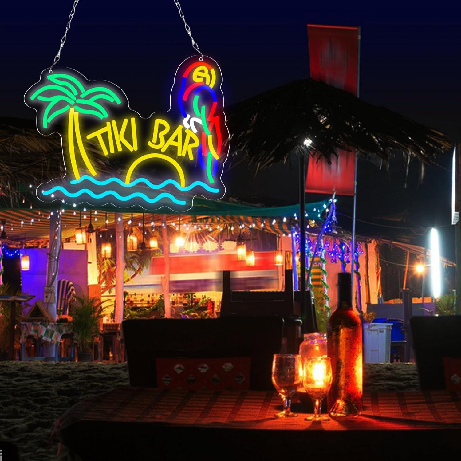 Tiki Bar Neon Sign Beach Theme - Neon Sign Party reseña y precio