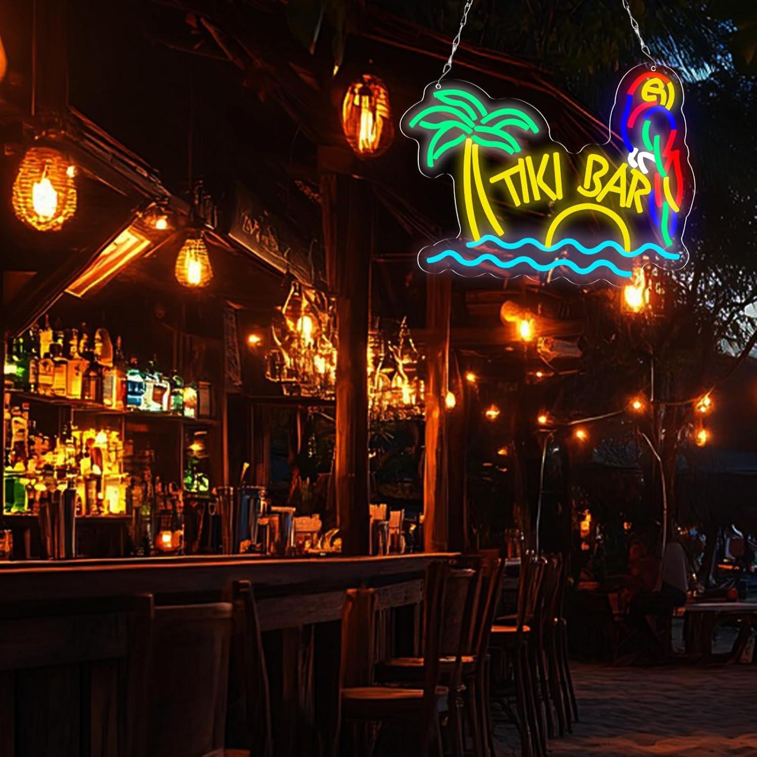 Tiki Bar Neon Sign Beach Theme - Neon Sign Party reseña y precio