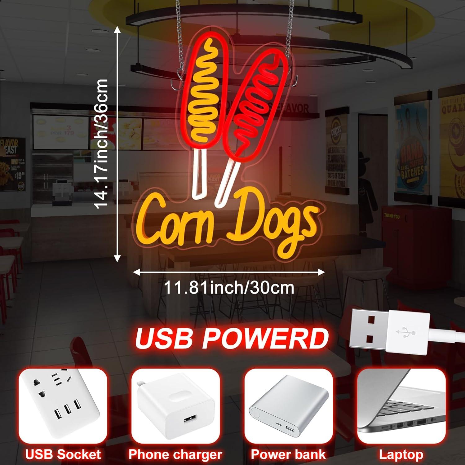 Corn Dog Neon Sign Snack USB D - Neon Sign Party reseña y precio