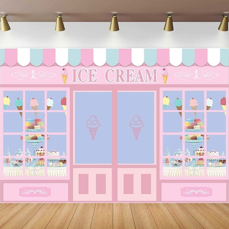Ice Cream Theme Photography Ba - Dessert Table Backdrop reseña y precio