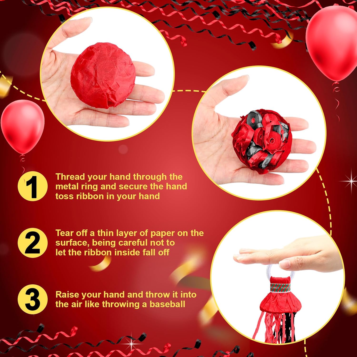 Red Hand Throwing Streamers Co - Confetti Cannon Tube reseña y precio