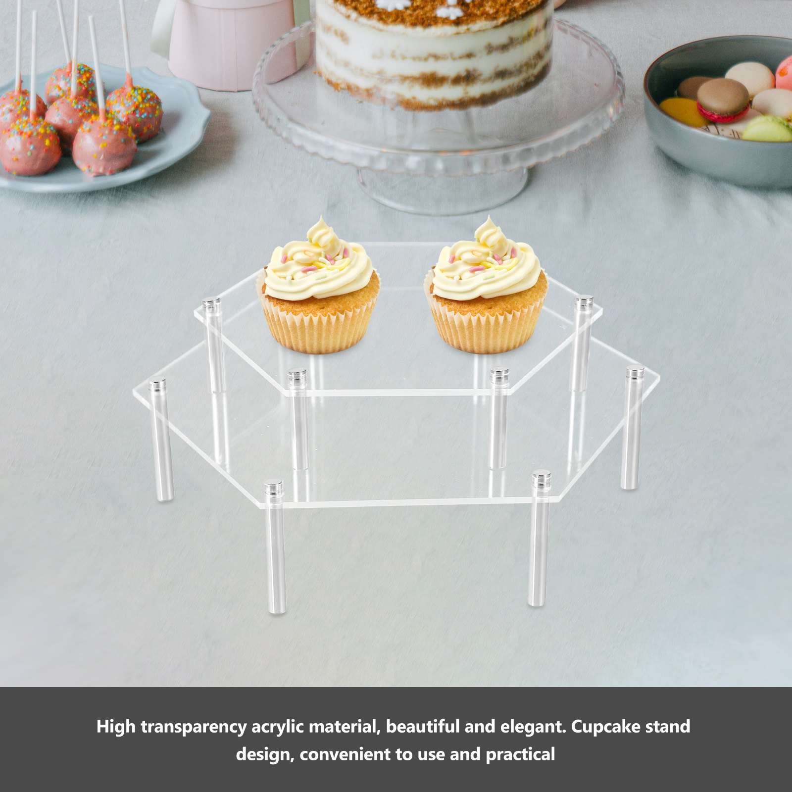 1Set Acrylic Cake Stand Clear  - Cupcake Stand Tier reseña y precio