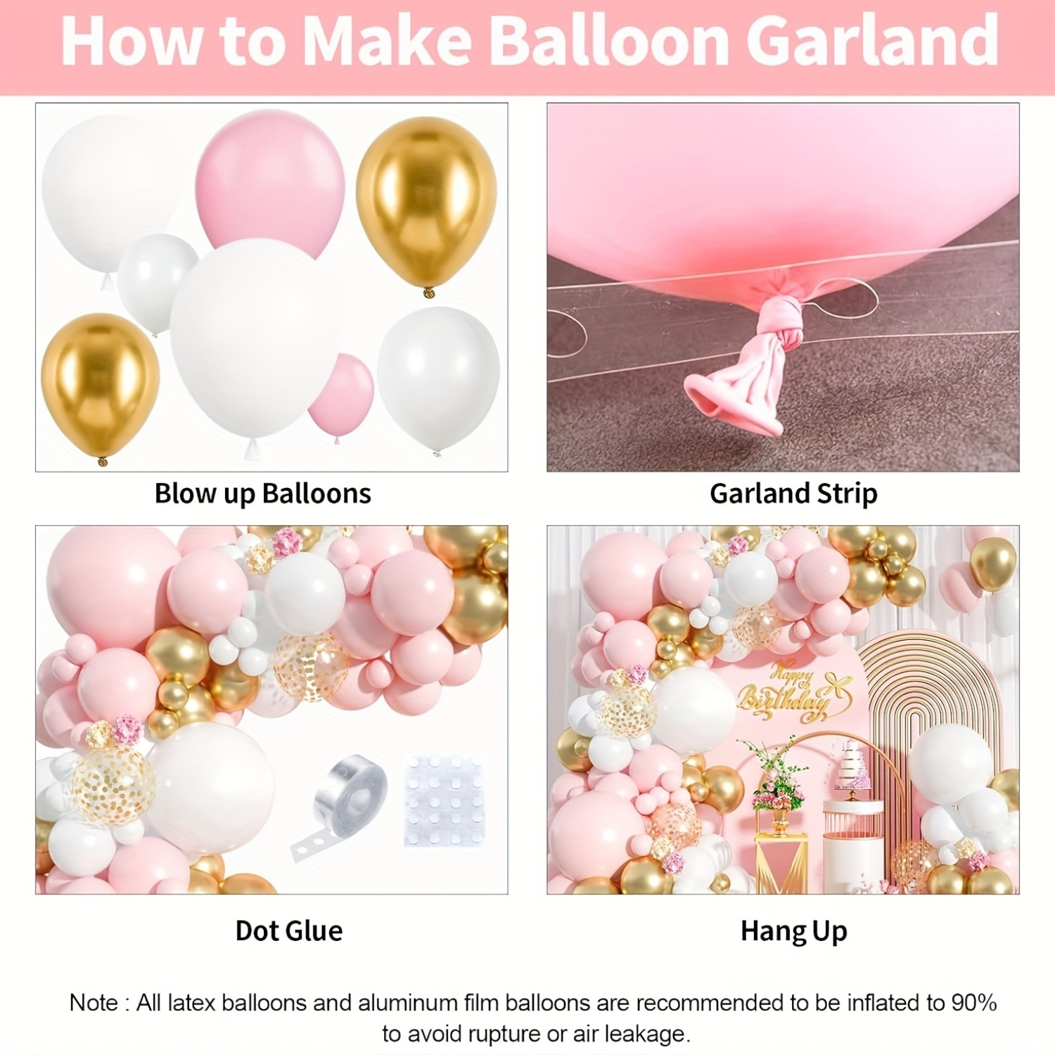 125pcs Pink & White Balloon Ar - Balloon Arch Kit reseña y precio