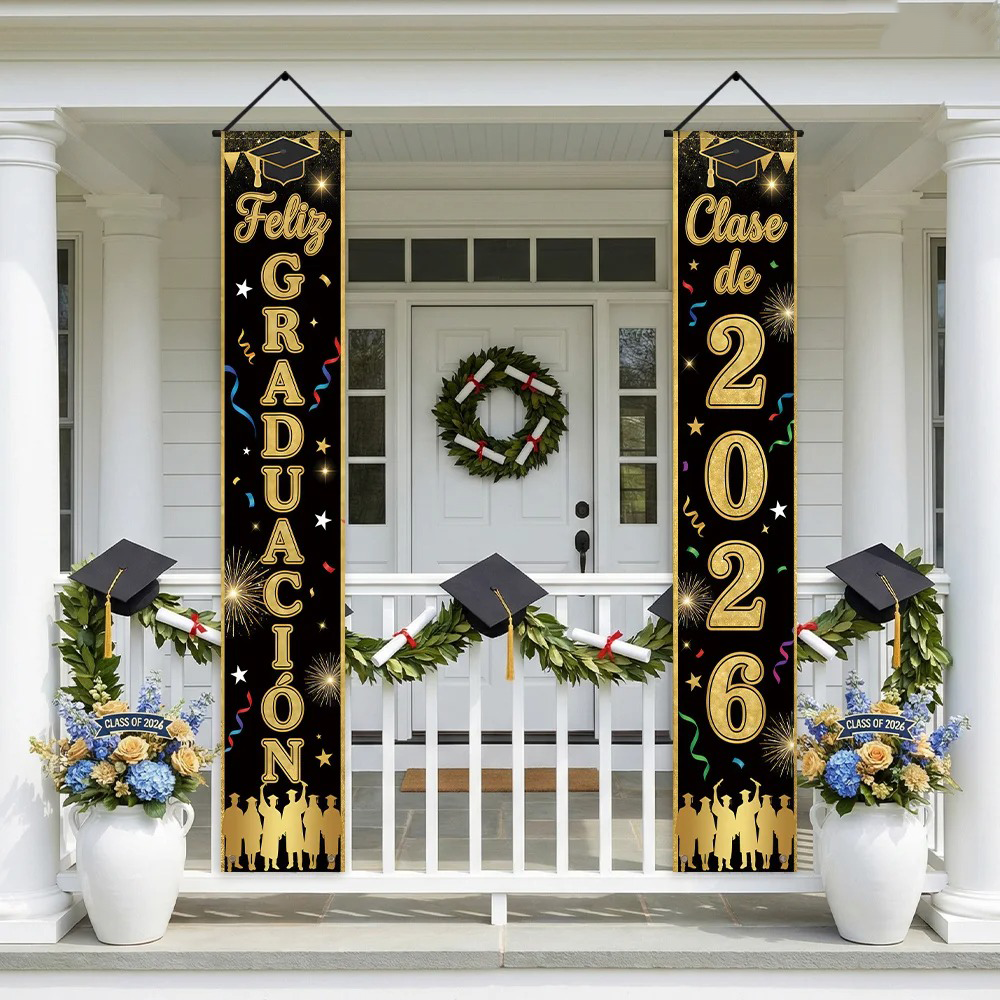 Feliz Graduacion Class of 2026 - Party Banner Gold reseña y precio