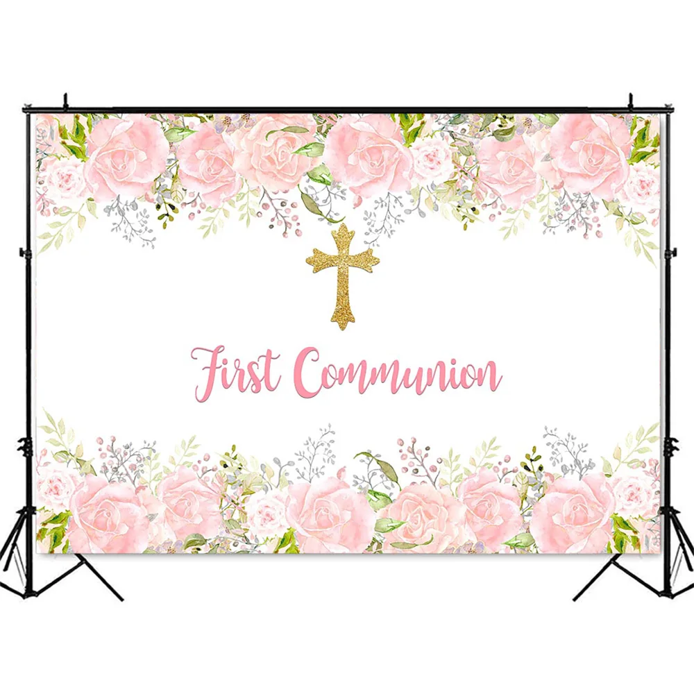 First Holy Communion Birthday  - Dessert Table Backdrop reseña y precio