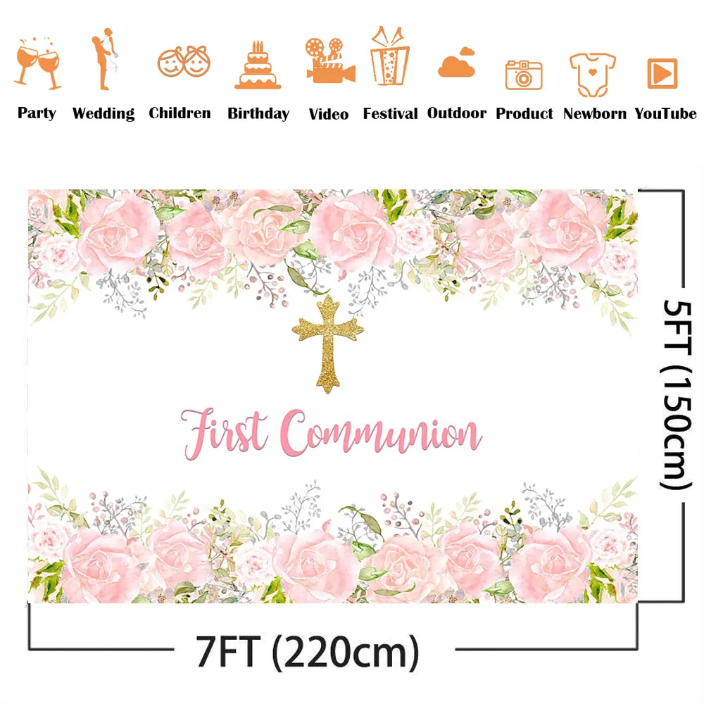 First Holy Communion Birthday  - Dessert Table Backdrop reseña y precio