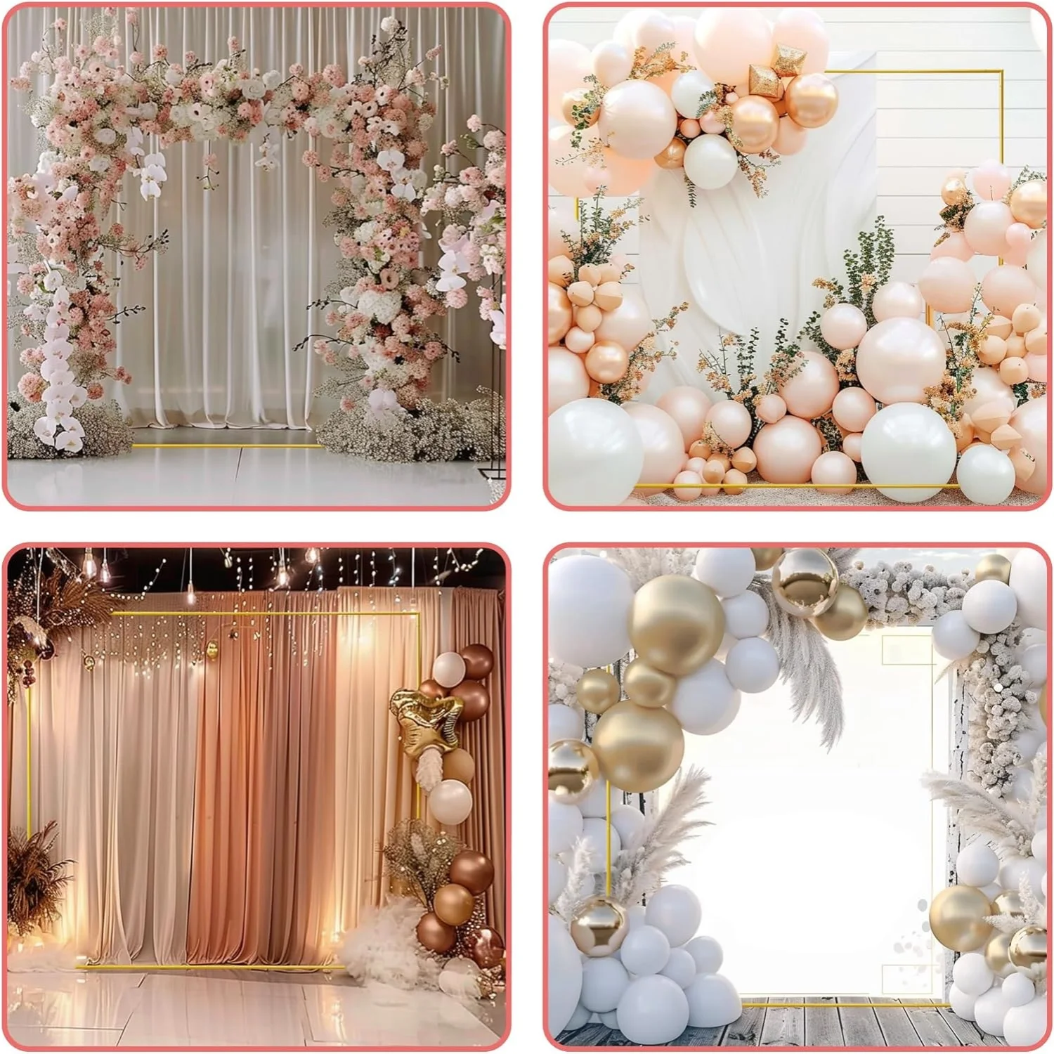 Gold Wedding Arches Square Bac - Balloon Arch Kit reseña y precio