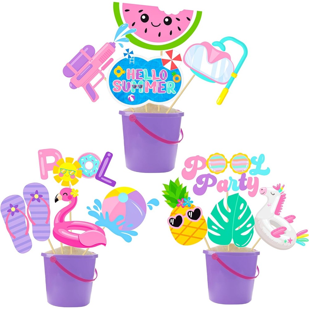 18pcs Summer Pool Party Center - Centerpiece Stick reseña y precio